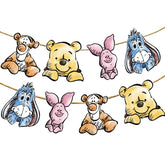 Cute Bear Banner for Baby Shower with 8 cards and 138in rope