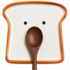 Toast shaped cute ceramic spoon rest for stove top