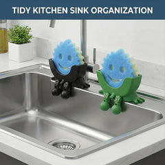 cute smile-shaped sponge holder green version