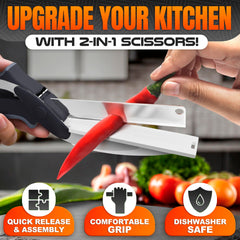 Cutting Board Scissors with safety lock feature