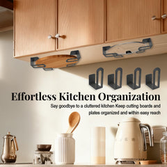 Cutting board storage holders for slim panels under cabinet