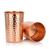 Cuvera hammered copper drinking cups 2 pack 300 ml