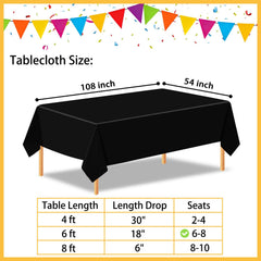 CXSAZRY 54 x 108 Inch rectangle disposable tablecloth
