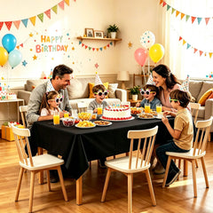 CXSAZRY Black plastic tablecloth rectangle for parties