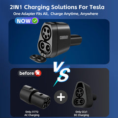CORROY CCS to J1772 adapter for Tesla Model 3