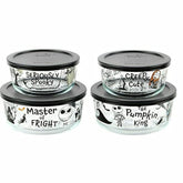 CYOIDAI Pyrex Glass 8-piece decorated food storage set containers with lids