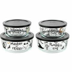 CYOIDAI Pyrex Glass 8-piece decorated food storage set containers with lids