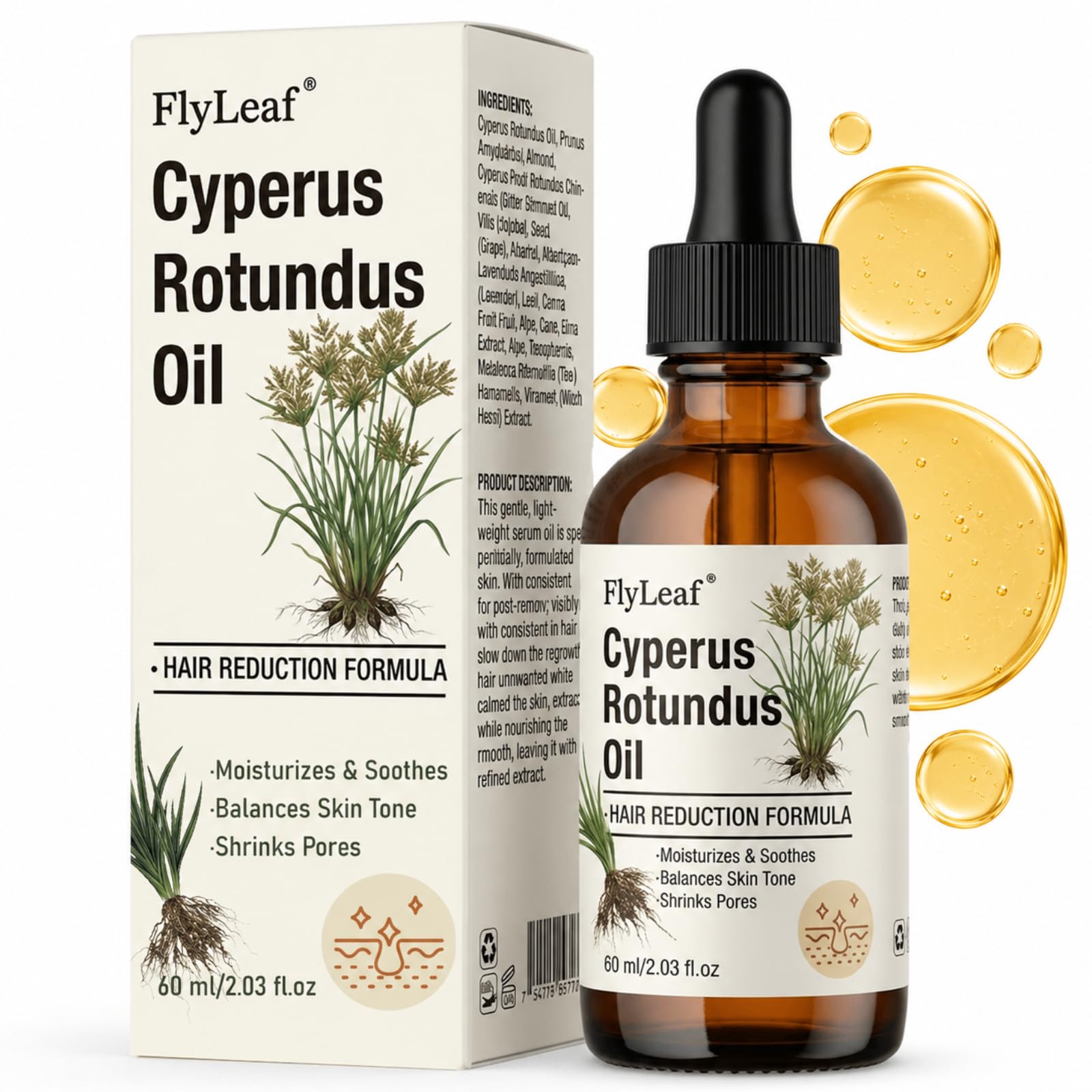 Cyperus Rotundus oil for hair removal bottle 2oz 60ml