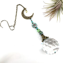 Czech and Swarovski crystal beads on sun catcher