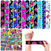 CZWXOXO 80s theme slap bracelets 24pcs