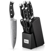 D.Perlla knife set with built in sharpener on block