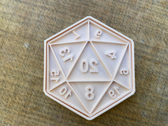 D20 shaped cookie cutter for gaming snacks