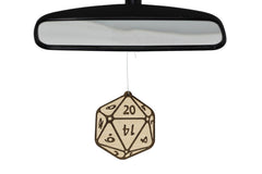 3¼ x 3 inch D&D wood ornament with 20 sided dice design