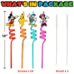 Mickey birthday party supplies reusable drinking straws 8 designs
