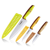 DAJLFA 3PCS Kitchen Knives set with sheath front view