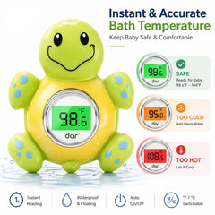 Floating thermometer with turtle design for babies