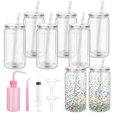 DARCKLE 13 Pcs 16oz plastic snow globe tumbler kit with double-wall design
