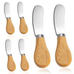 Darlingao 6 Pcs Cheese Knife Set with Wooden Handle packaging