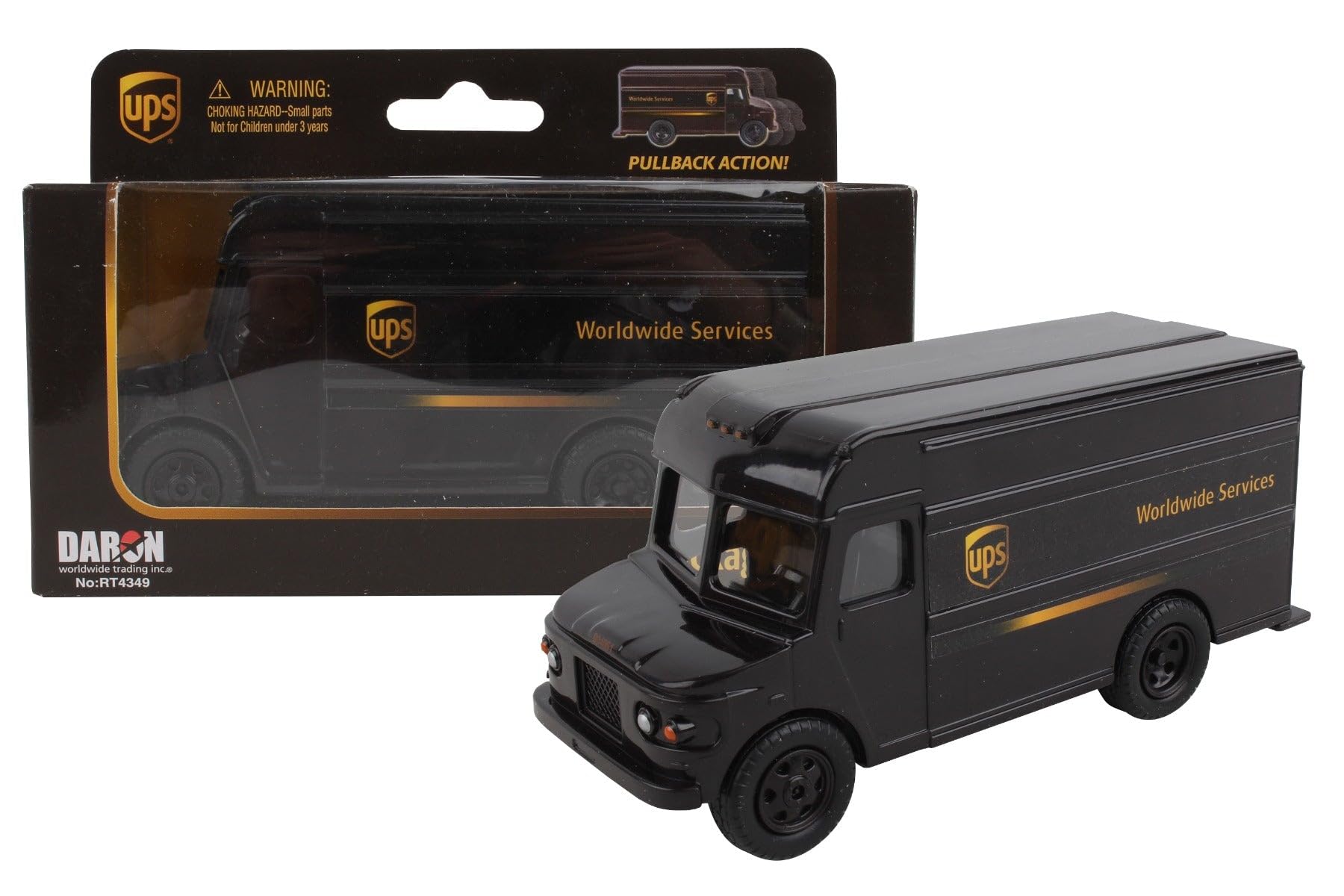 Daron Ups Pullback Package Car side view with UPS branding