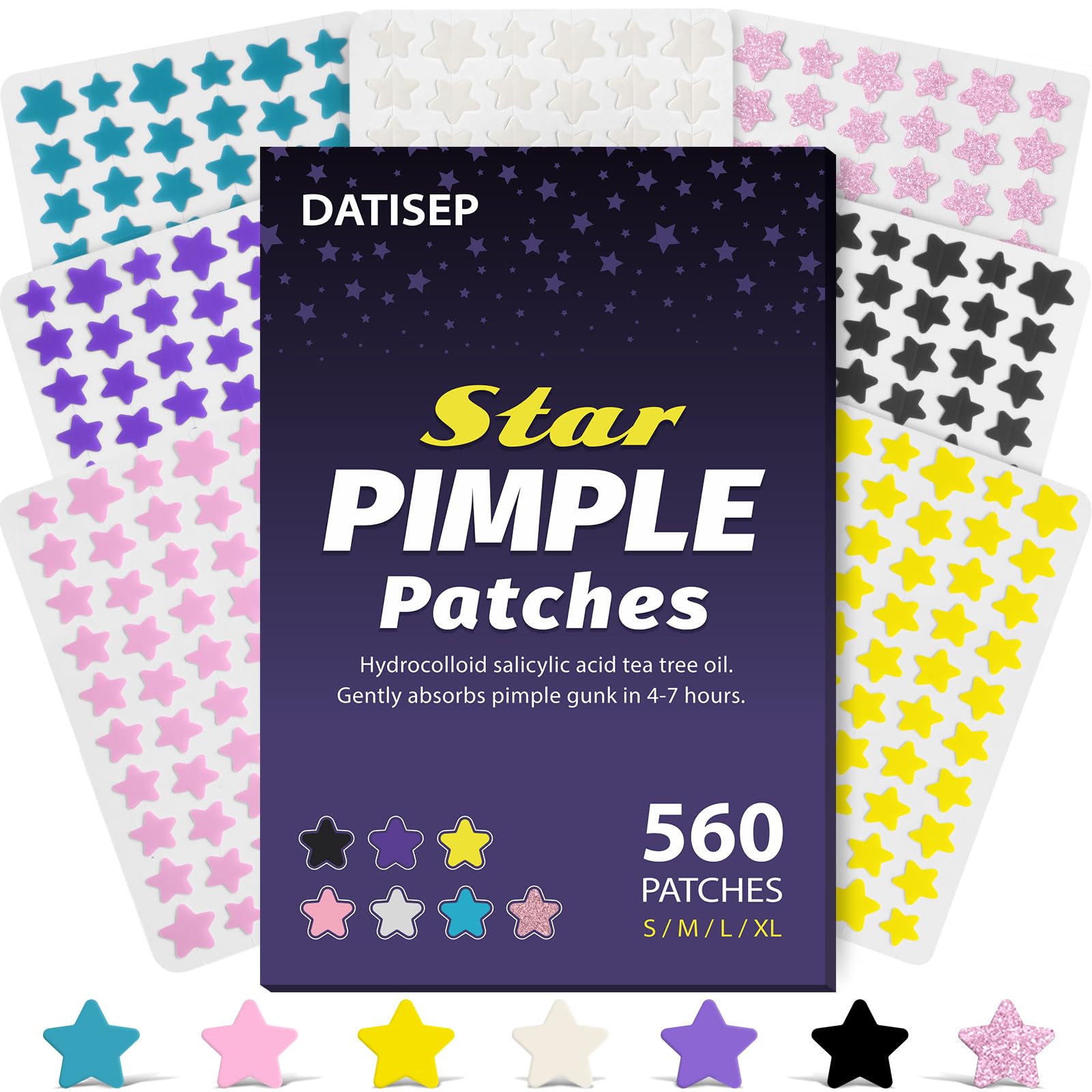 DATISEP pimple patches for face star patch 8mm 560-count
