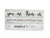 Davaahs blended family sign on custom canvas