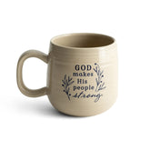 DaySpring God Makes His People Strong ceramic mug 16oz beige