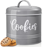 DAYYET gray cookie jar on kitchen counter with airtight lid
