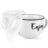 DAYYET 26 oz soup mugs set of 2 with handles