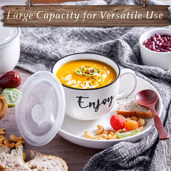 Large 26 oz DAYYET soup mugs for meals to go