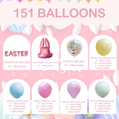 Pastel bunny garland balloons for Easter party