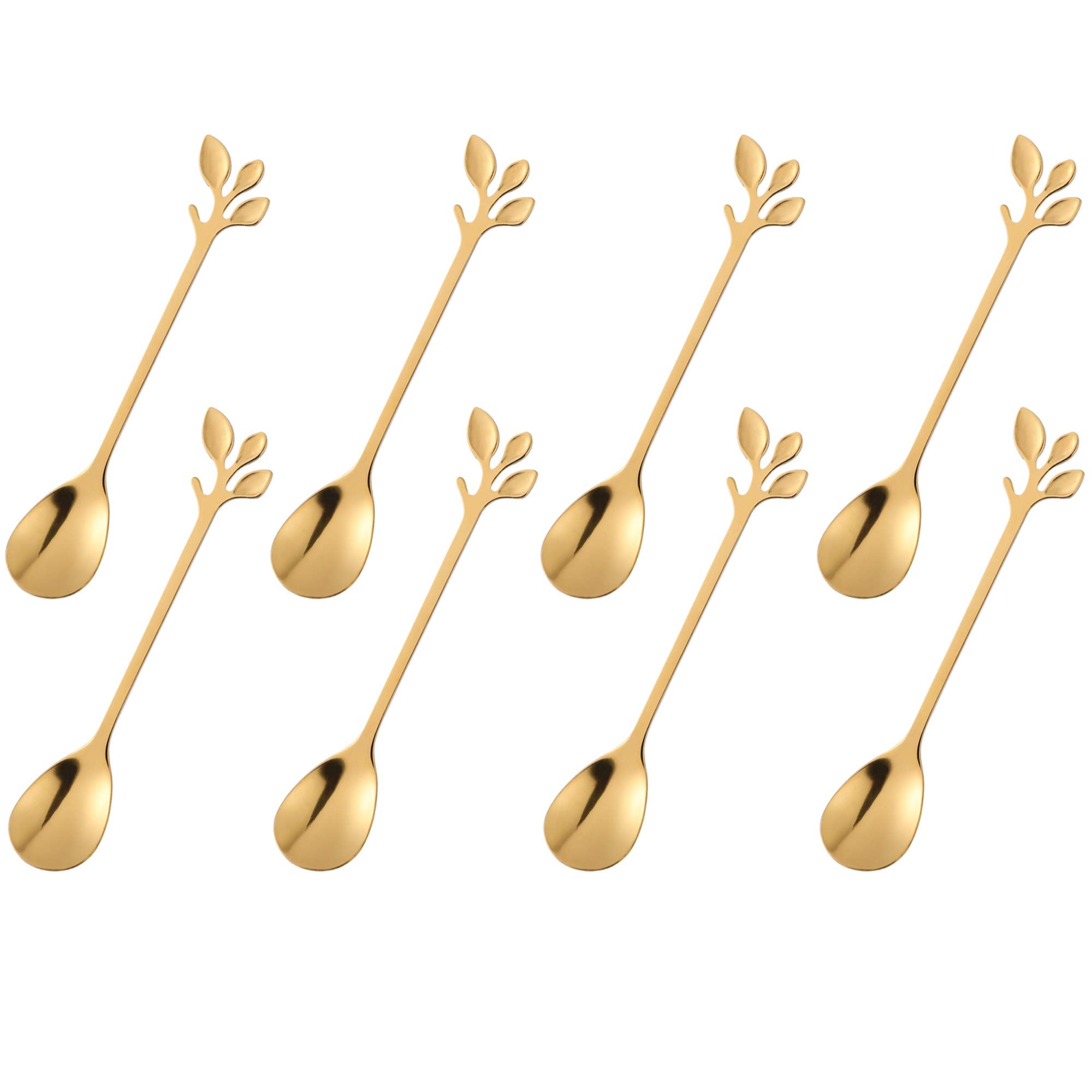 dcieiosul gold plated mini coffee spoon 8pc set close up front