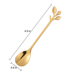 dcieiosul gold plated stainless steel demitasse spoon side view