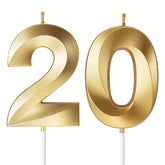 DDgro Gold Number 20 candle on cake