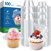 Dealusy cupcake containers 60 pack with airtight lids