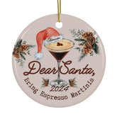 Ceramic Personalized Espresso Martinis Ornament for Christmas tree