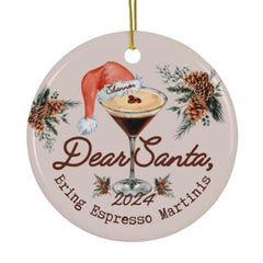 Ceramic Personalized Espresso Martinis Ornament for Christmas tree