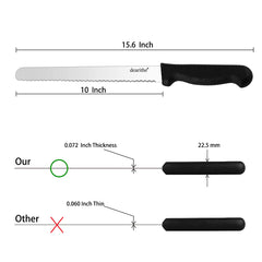 dearithe bread knife 10 inch serrated blade
