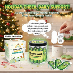 DEARMINE pickle jar with 60 affirmation cards on desk decor