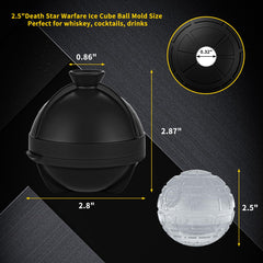 Death Star ball ice cube molds for round whiskey cubes