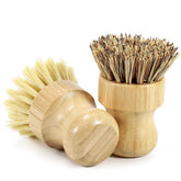 DEBETOOL 2-Pack bamboo dish brush with natural sisal and palm bristles
