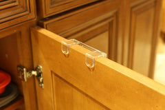 Over cabinet door organizer Silver mounted on cabinet door