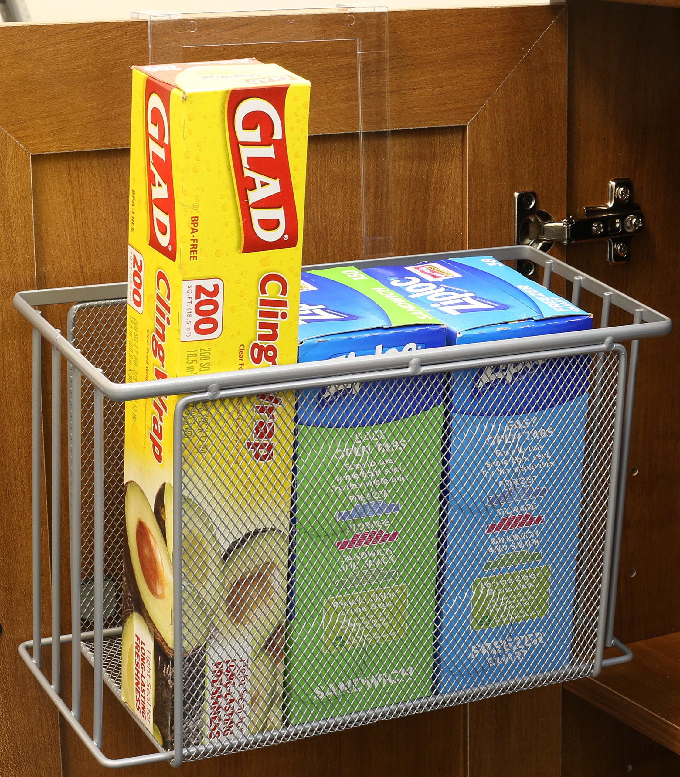 Deco Brothers Over Cabinet Door Organizer Silver product close up