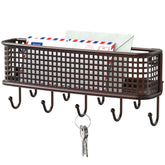 Deco Brothers bronze wall key holder and mail organizer with 9 hooks