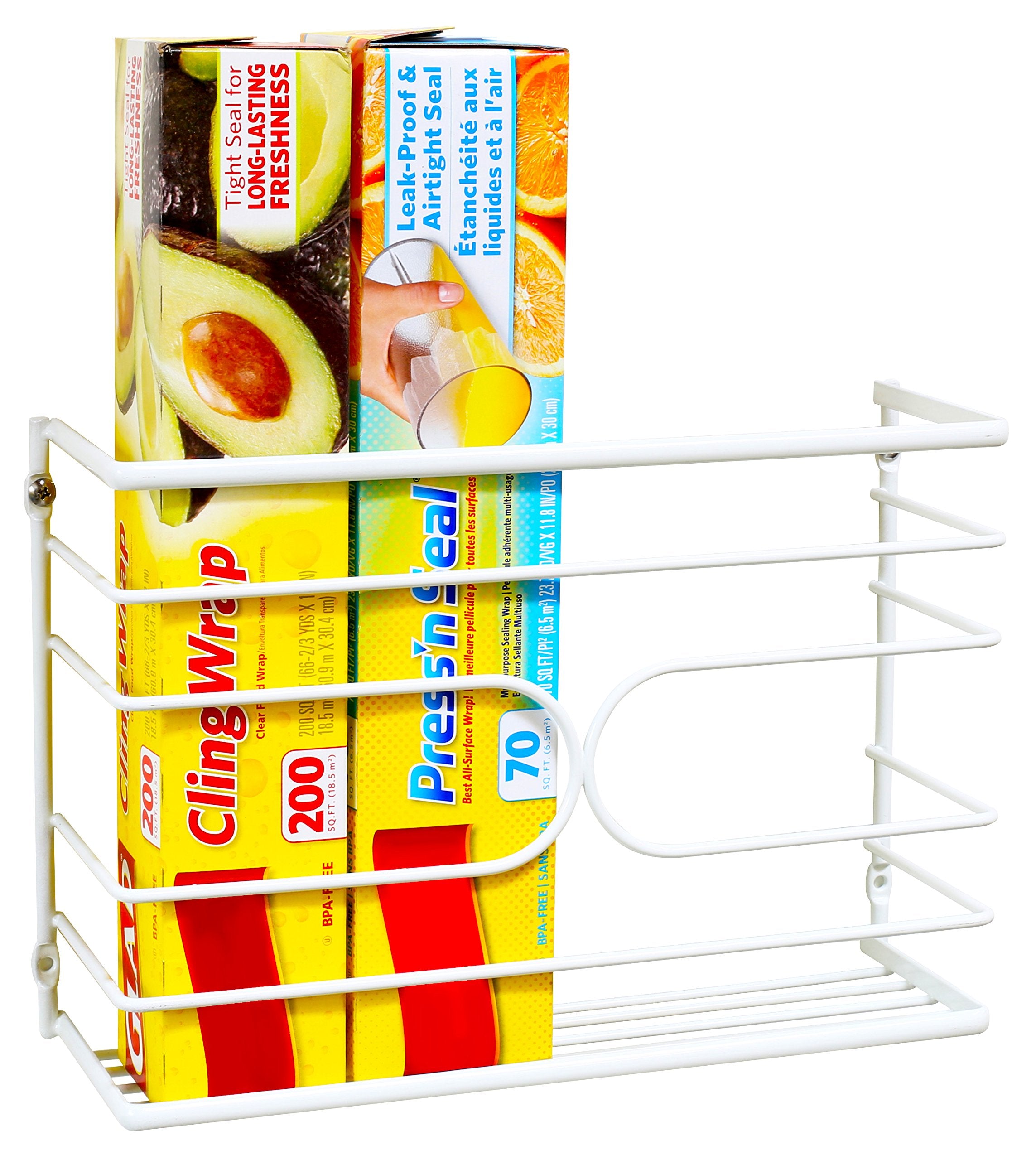 Deco Brothers wall mount wrap organizer rack white - front view