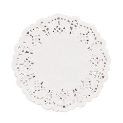 DECORA 3.5inch round white lace paper doilies 100-pack