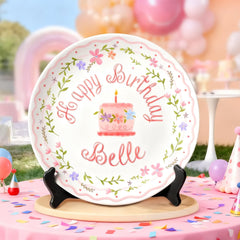 Decorative 8 inch birthday plate for home decor