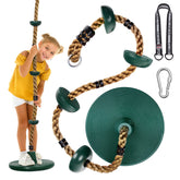 DECORLIFE tree swing for kids with green disc seat