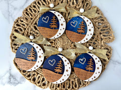 Gold ribbon decorative bead and natural jute string for hanging