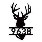 Deer Address Sign metal address plaque 14-gauge steel
