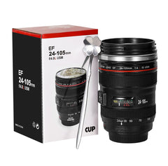 Stainless steel interior in DEEXITO camera lens mug